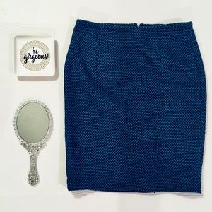 Calvin Klein blue tweed pencil skirt